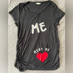 French Pastry Maternity long T-shirt me & mini size small trendy cute side cinch